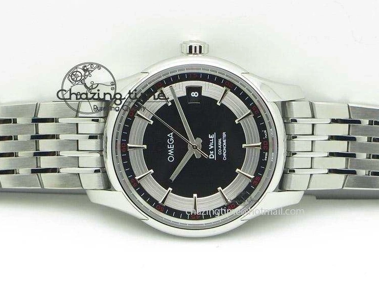 0226 De Ville Hour Vision Co-Axial 41mm SS V6F Best Edition Black Dial On SS Bracelet A BestValue 8277